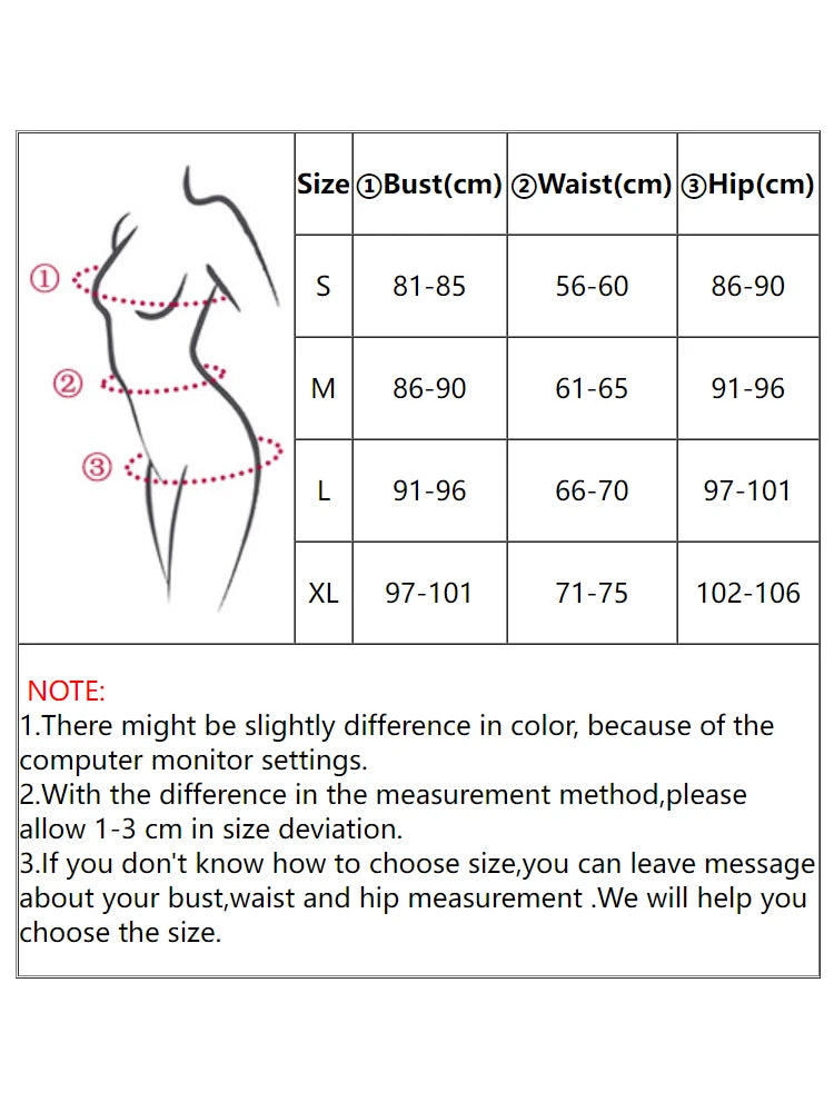 Size Chart for FridaySweets Bikini Set