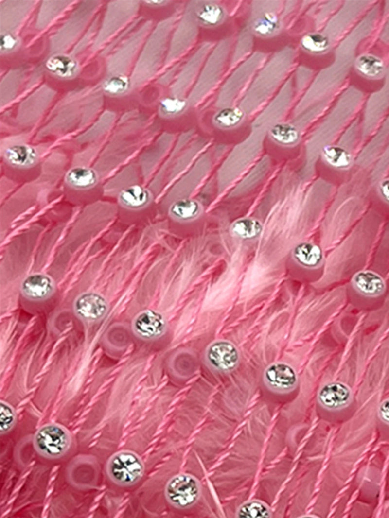 Pink Sparkle Fishnet Party Dress Features