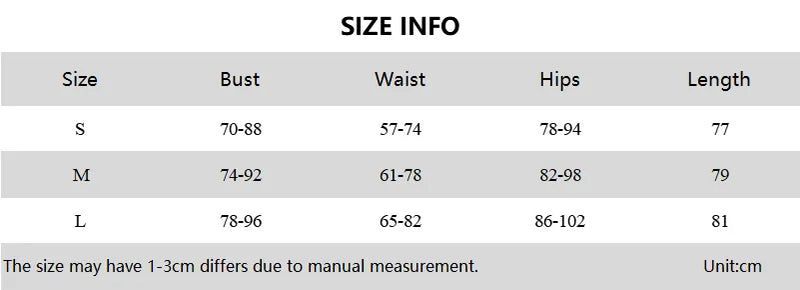 Size Chart for Friday Sweets Mini Party Dress